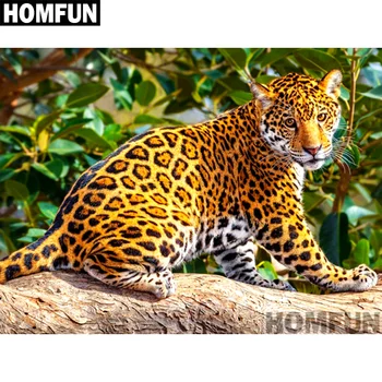 

HOMFUN Full Square/Round Drill 5D DIY Diamond Painting "Leopard baby" 3D Embroidery Cross Stitch 5D Home Decor Gift A00921