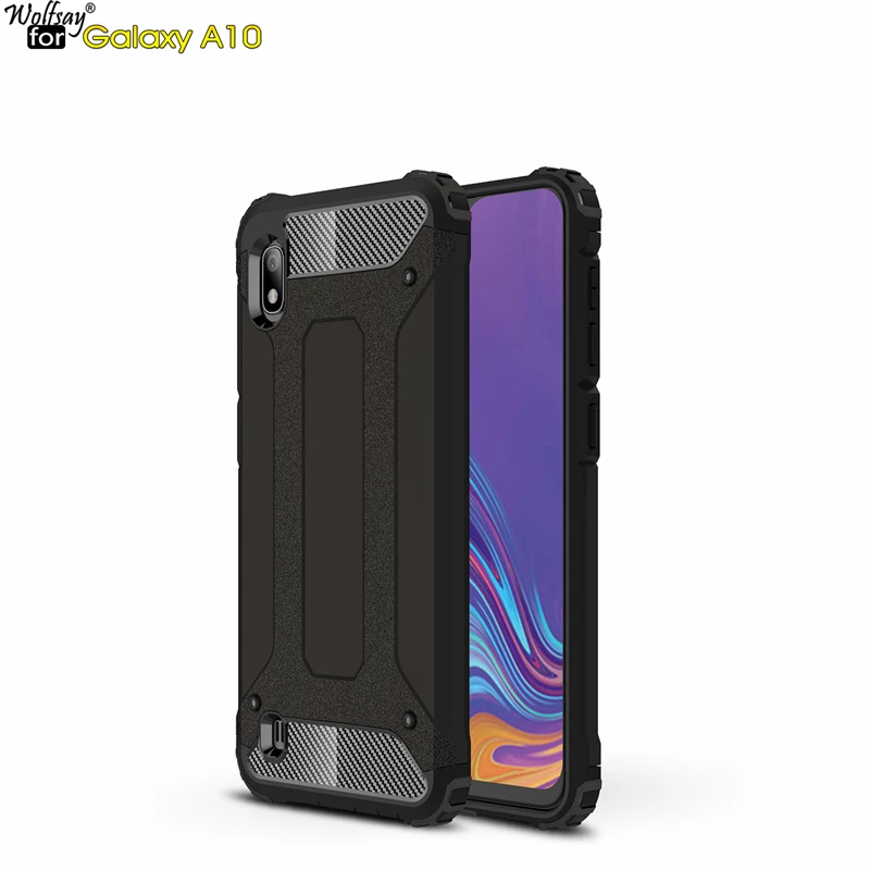 

Wolfsay For Case Samsung Galaxy A10 Cover Durable Armor TPU & PC Case for Samsung A10 A105 Case Galaxy A10 Business Phone Fundas