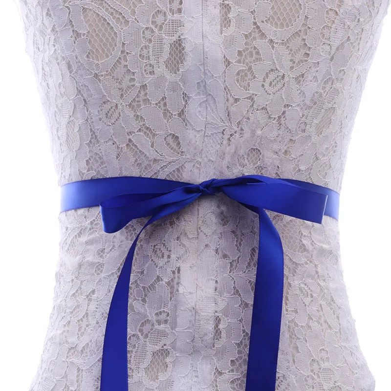 MissRDress свадебный пояс Серебряная лента Свадебная со стразами жемчужное свадебное платье лента для свадьбы аксессуары JK932 - Цвет: royal blue