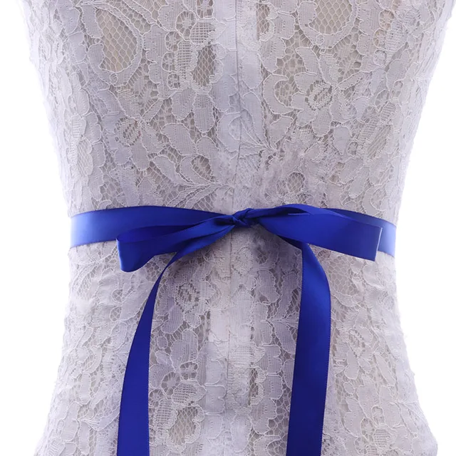 MissRDress Rose Gold Rhinestones Bridal Belt Crystal Wedding Belt Pearls Wedding Sash For Bridal Bridesmaid Dresses JK844 Royal blue