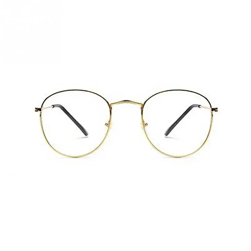 Модные простые очки унисекс в стиле ретро, металлическая оправа, декоративные очки, Универсальные солнцезащитные очки, 4 цвета на выбор