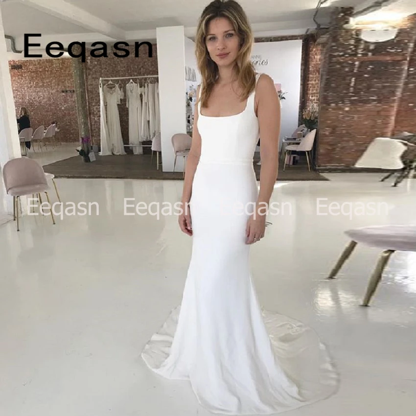 Designer Simple Wedding Dresses 2020 Mermaid Style Sleeveless Designer Simple Wedding Dresses 2020