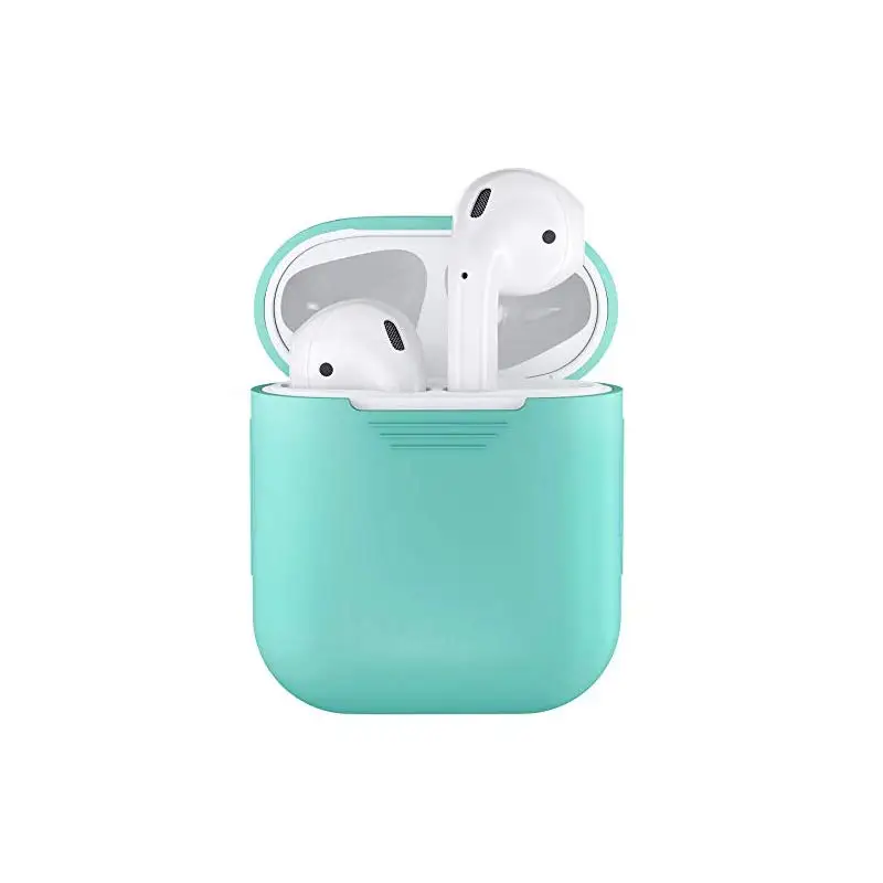 Защитный силиконовый чехол для AirPods, совместимый с Apple Airpods 1 и AirPods 2 [передний светодиодный экран не виден] - Color: Diamond Blue