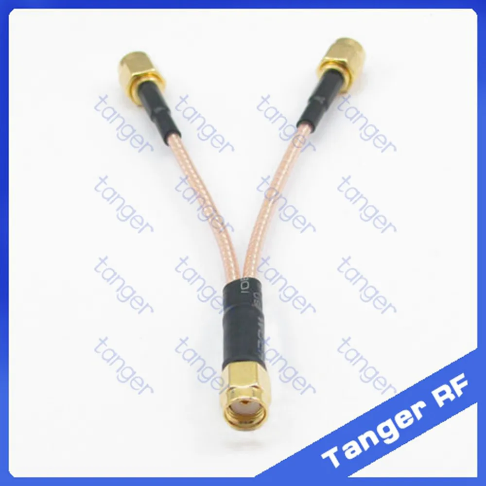 

High quality Y type T branch 1 RP-SMA male to 2 RPSMA male connector with 8 in 20cm RG316 RG-316 RF Coaxial Pigtail Jumper cable