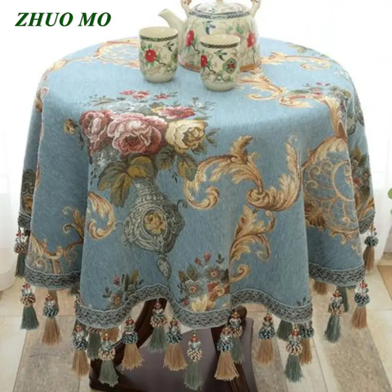 

Luxury European style Round table cloth with Pendant kitchen accessories living room Coffee house home decoration table cloth