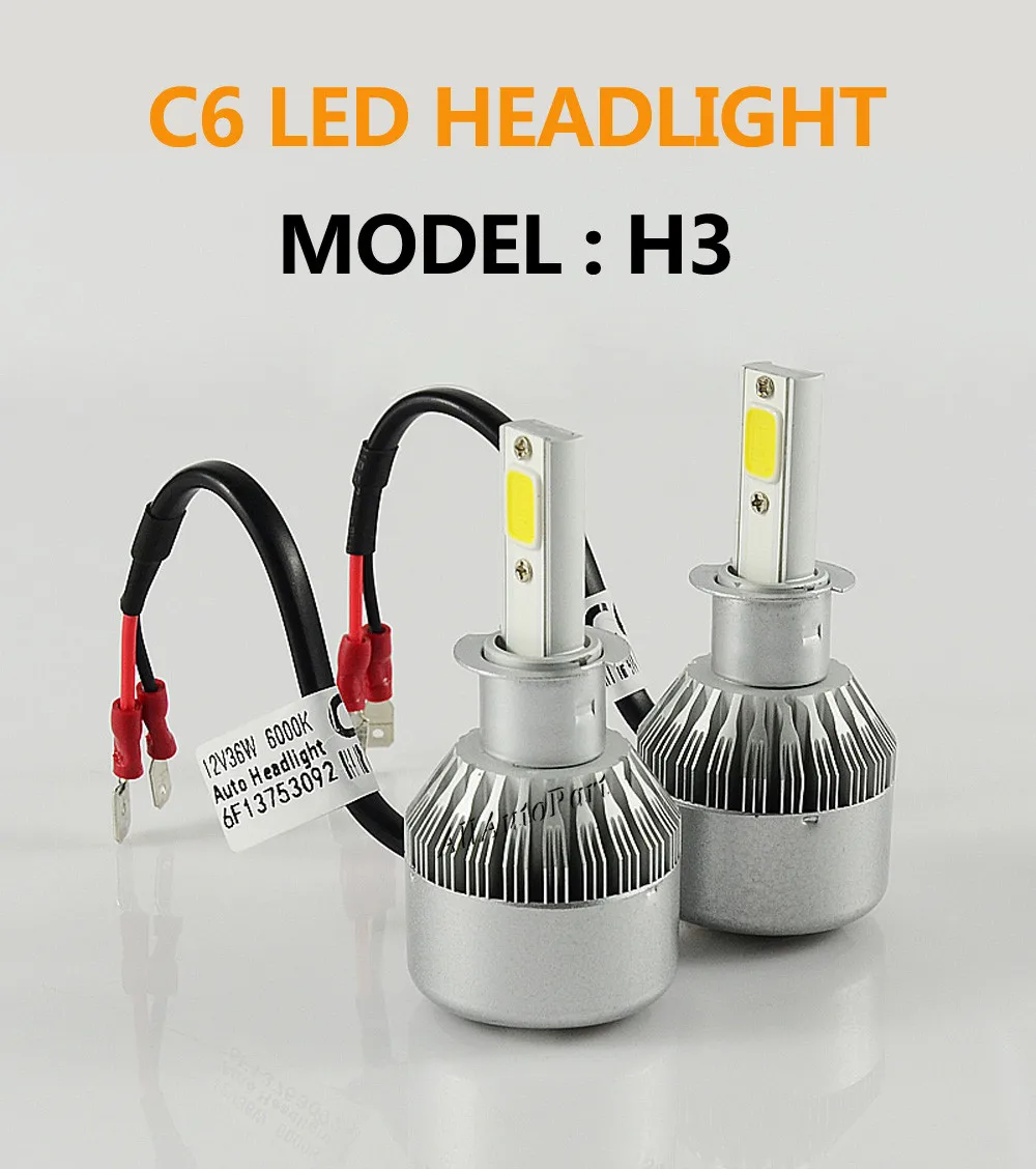 1 комплект 72 Вт 7600LM светодиодный лампы для фар H1 H3 H4 H7 H8/H9/H11 H13 880 9006 HB4 toyota opel astra h golf 4