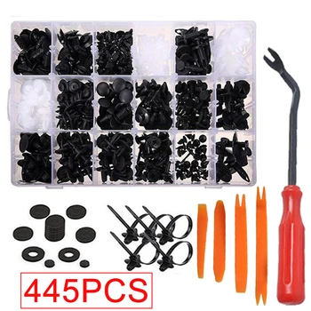 

445Pcs Auto Car Accessories Vehicle Plastic Push Pin Rivet Fasteners Trim Clip Car Repair Kit for ford focus 2 for toyota auris