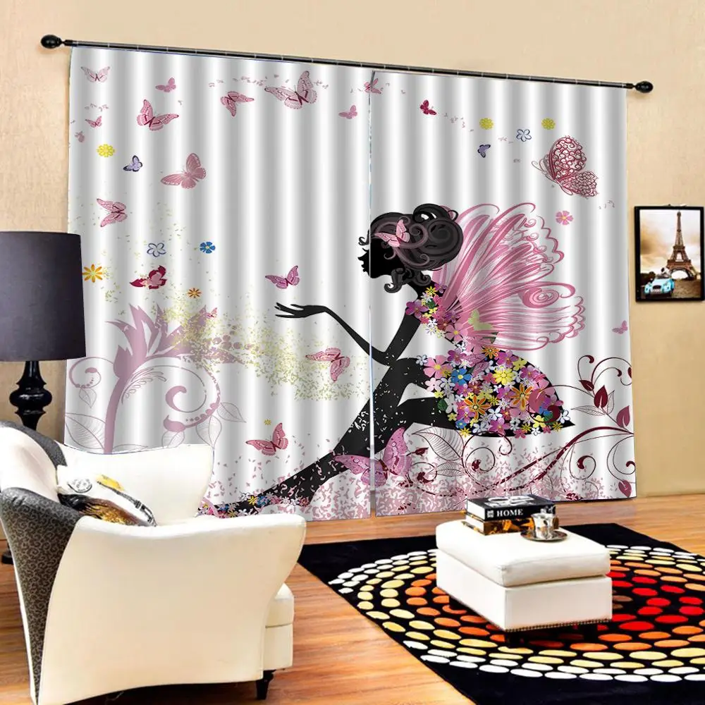 

girl curtans for girls room Luxury Blackout 3D Curtains Living Room Bedroom Drapes Cortinas Customized size