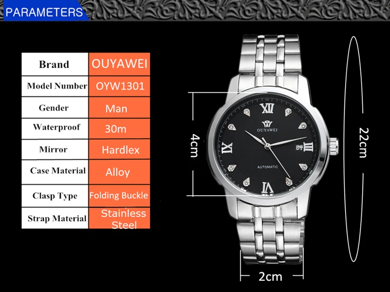 Известный бренд OUYAWEI механические с автоподзаводом мужские наручные часы Relogio Masculino, мужские часы, полностью Сталь Band Модные Бизнес Horloge