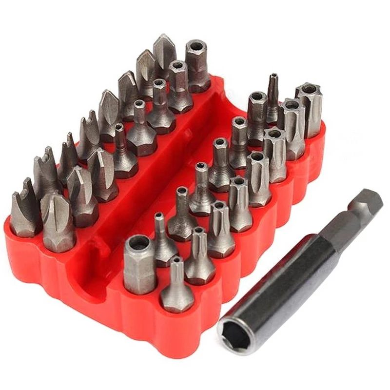 33Pc Security Bits Tool Set Hex/Spanner/Star/Torq/Tri-Wing/Offset Driver Tools