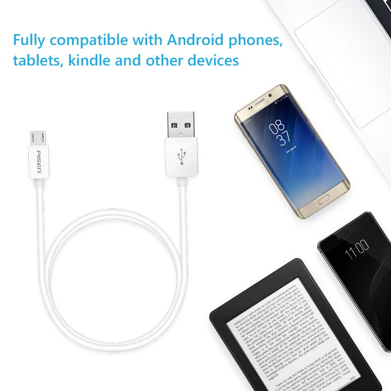 Pisen 0.8 м кабеля micro USB быстрой зарядки синхронизации данных 2.0 Зарядное устройство