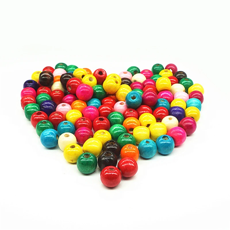 

100pcs 10mm DIY Natural Wooden Loose Spacer Beads for Jewelry Making Wholesale