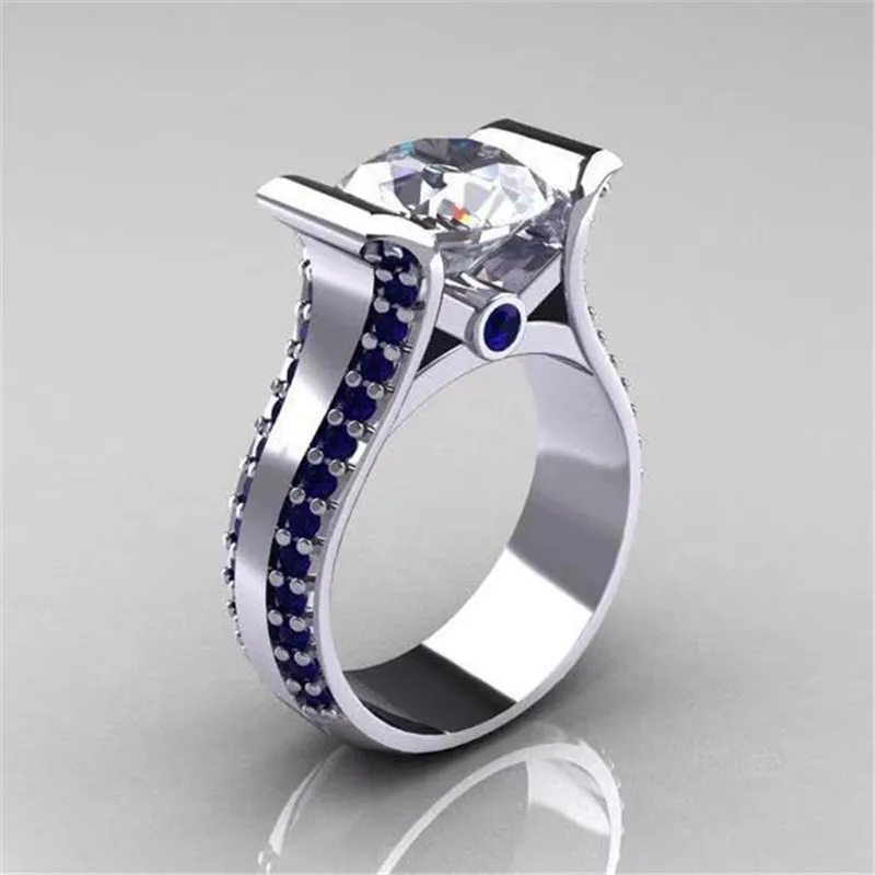 Mostyle 925 пробы серебряные кольца для женщин Свадебные Anelli модные ювелирные изделия обручальные CZ серебряные украшения с камнями