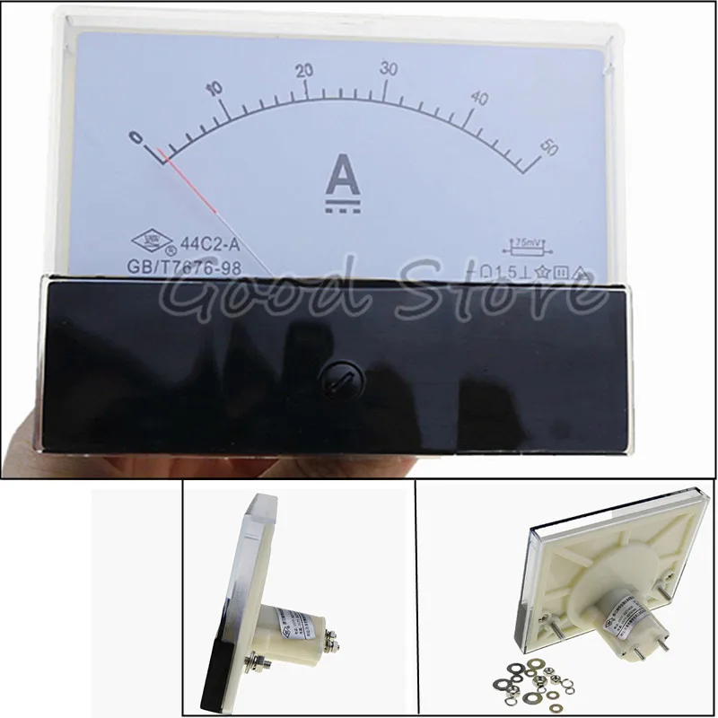 500A Amperometro per test di circuiti automobilistici Carica batteria Ampere Tester Gauge Confezione da 1 Misuratore di corrente analogico DC 0-500A 44C2