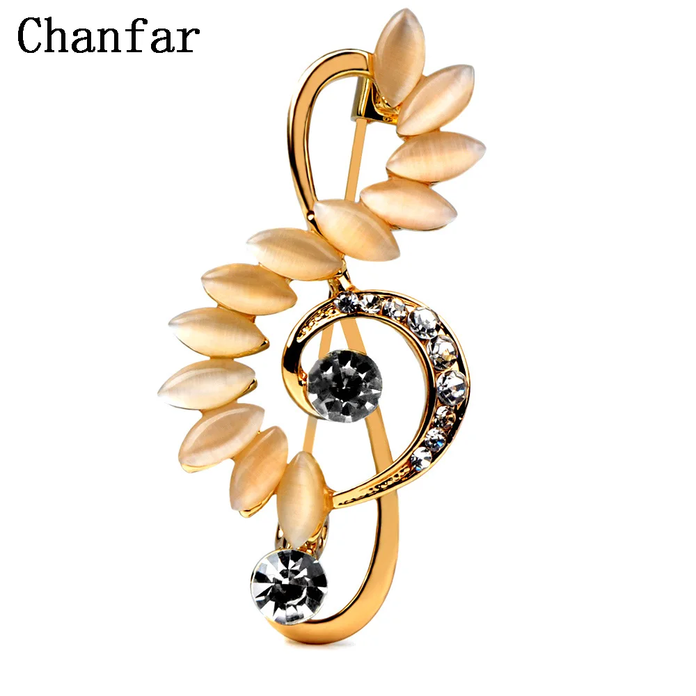 

Chanfar Vintage Note Shape Crystal Rhinestone Brooches Lady's Music Hat Scarf Accessories Women Men Jewelry