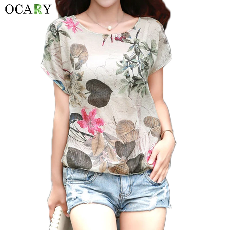 Camiseta De Manga Corta Estampada Suelta Para Mujer Verano C Camiseta De Manga Corta Estampada Suelta Para Mujer Verano C