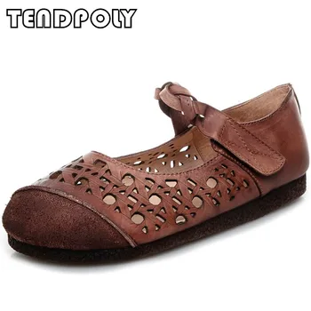 

New casual women's shoes summer hot popular leather retro breathable women's shoes fashion comfortable soft wild women's sandals