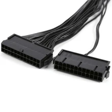 Fonte de alimentação psu 24 pinos atx mainboard placa-mãe adaptador conector cabo duplo futural digital jull12