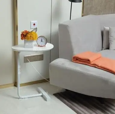 Elliptic small tea table. Move solid wood iron art sofa. Side a few. Lazy person bedside reading table...07