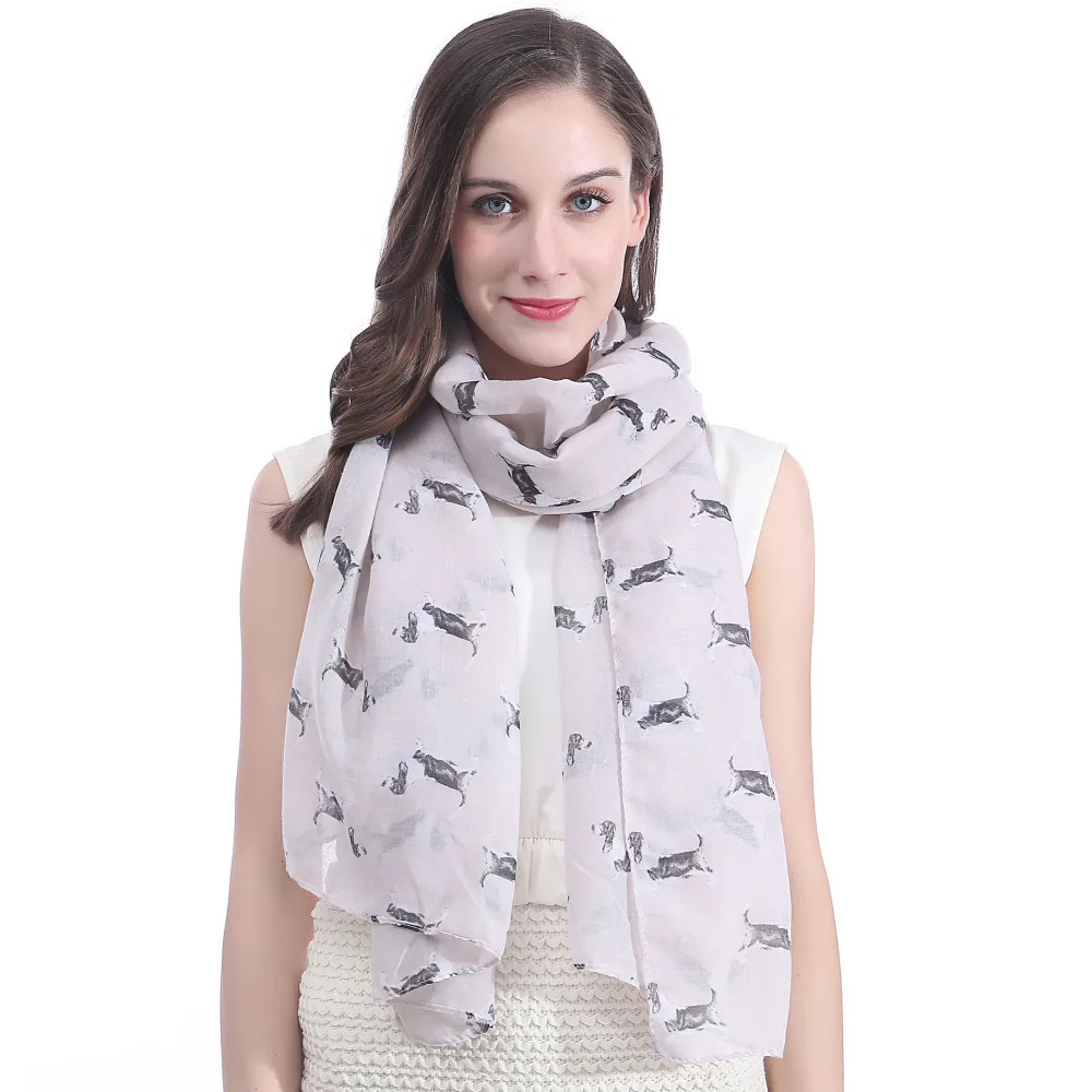 Шарф с принтом bассет хаунд шаль мягкая легкая большого размера|scarf shawl|printed scarfshawl