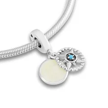 Бусины для самостоятельного изготовления ювелирных изделий из стерлингового серебра-ювелирные изделия компас Роза Шарм серебро эмаль 925 Berloque Perles Шарм