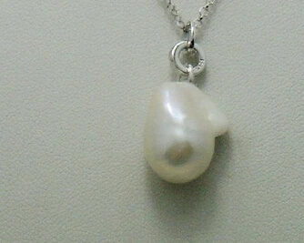 

Jew3108 White Fresh water pearl Pendants Silver Necklaces AAA