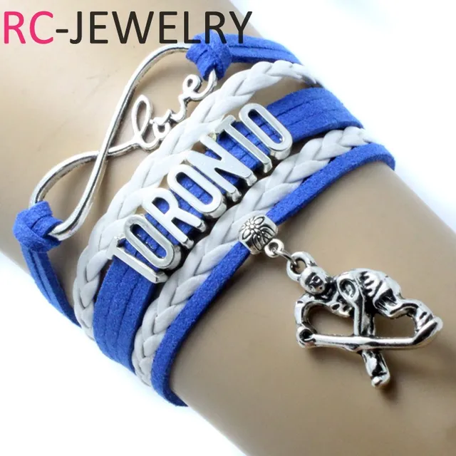 Drop Shipping Infinity Love Toronto Hockey Bracelet Handmade Sports Drop Shipping Infinity Love Toronto Hockey Bracelet Handmade Sports Team Charm Custom Any