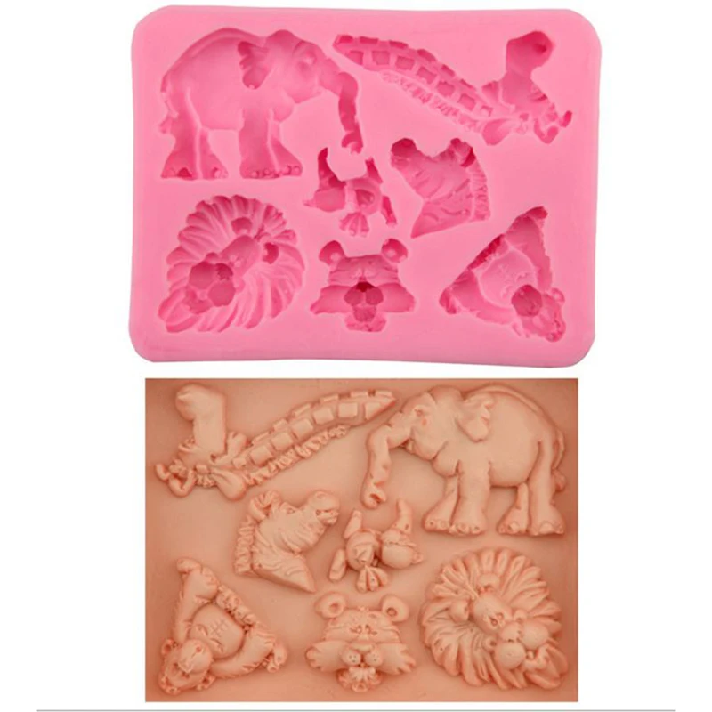 

1Pcs Animal Zoo Chocolate Candy Jello 3D silicone Mold Mould cake tools Bakeware Pastry Soap Mold