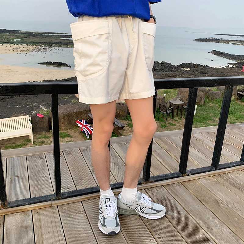 Новинка, большие размеры, японские хлопковые летние простые однотонные рабочие трехцветные мужские свободные повседневные шорты