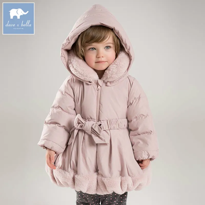 

DB6932 dave bella winter baby girls down jacket children padding coat kids hooded outerwear