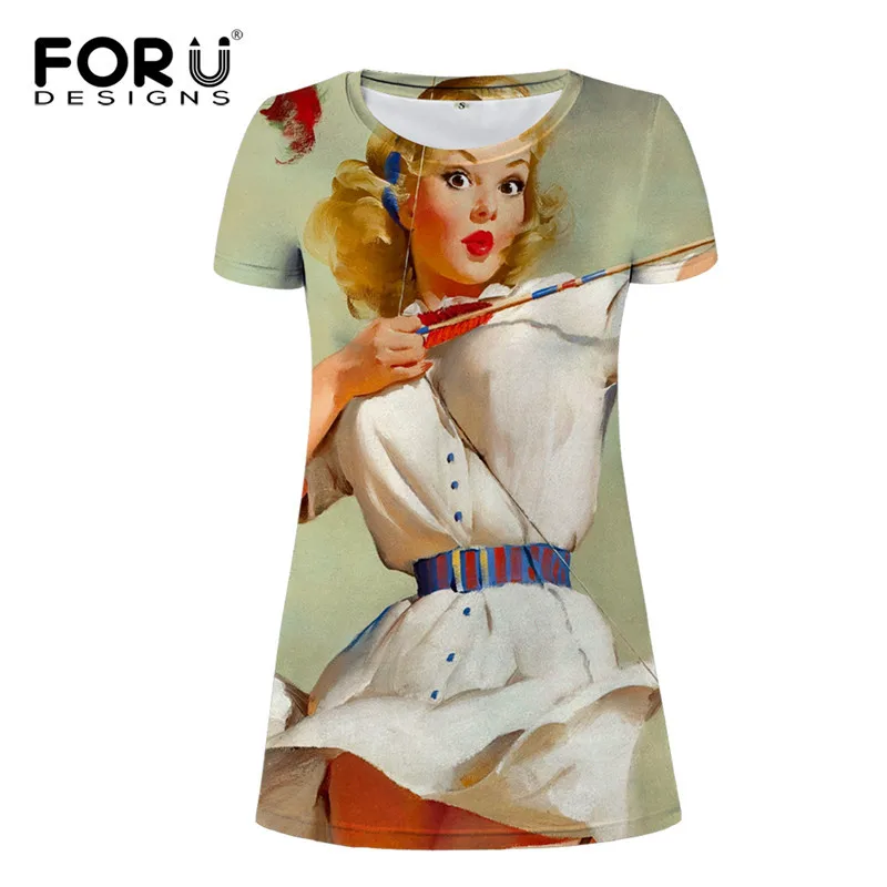 FORUDESIGNS Pin Up Vestido Mujer Harajuku camiseta vestido manga corta Funny Ladies verano Ropa vestidos para niñas S M L XL nuevo FORUDESIGNS Pin Up Vestido Mujer Harajuku camiseta vestido manga corta Funny Ladies verano Ropa vestidos para niñas S M L XL nuevo