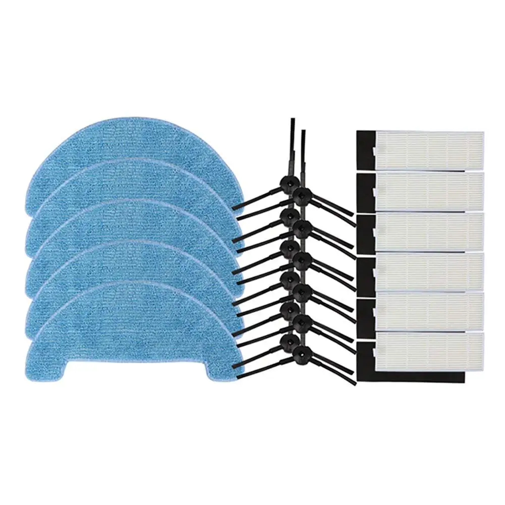 

Best Sell 12xSide Brush+6xHepa Filter+5xMopping Cleaning Cloth for Ecovacs Vacuum Cleaner CEN550/CEN663/CEN661/CEN665/BFD-wwt