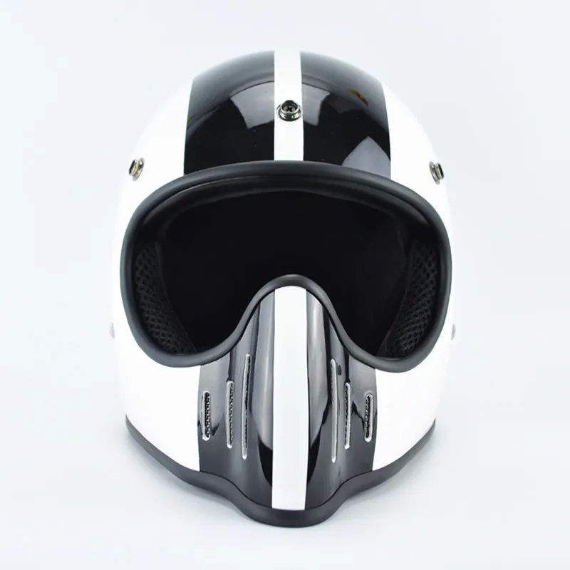 Moto rcycle шлем бренд Япония TT CO Томпсон Ghost Rider racing блестящие винтажные шлемы полное лицо шлем capacete casco moto - Цвет: black White line