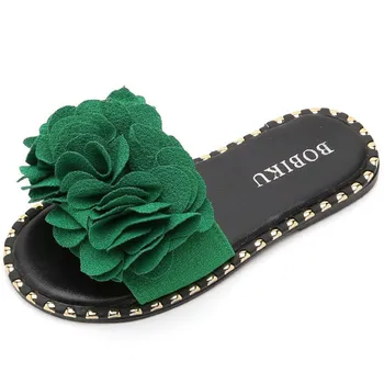 

MHYONS Kids Shoes For Big Girls Children's Beach Slippers Sweet Floral Flower Slides Soft For Teenagers Summer Sandals 26-39