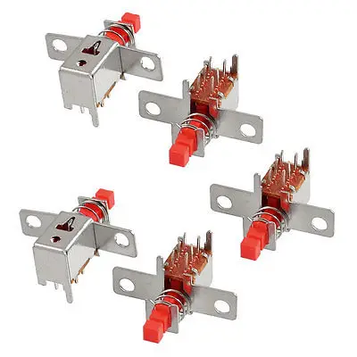 

AC 220V 3A 2NO 2NC Self-locking Type Contact DPDT Push Button Switch Red