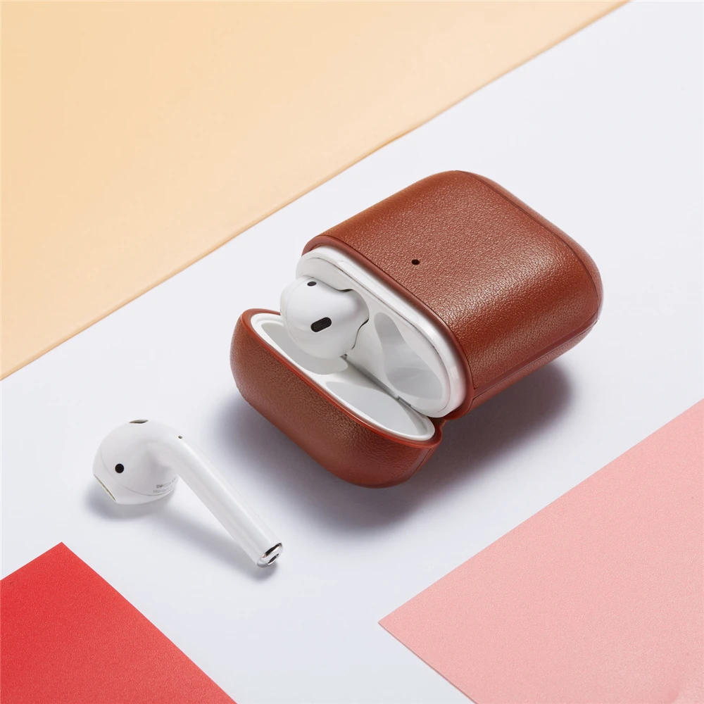 Для AirPods кожаный чехол высокого качества для беспроводных наушников Защитный чехол Аксессуары для Airpod кожаный чехол 2 1 Универсальный