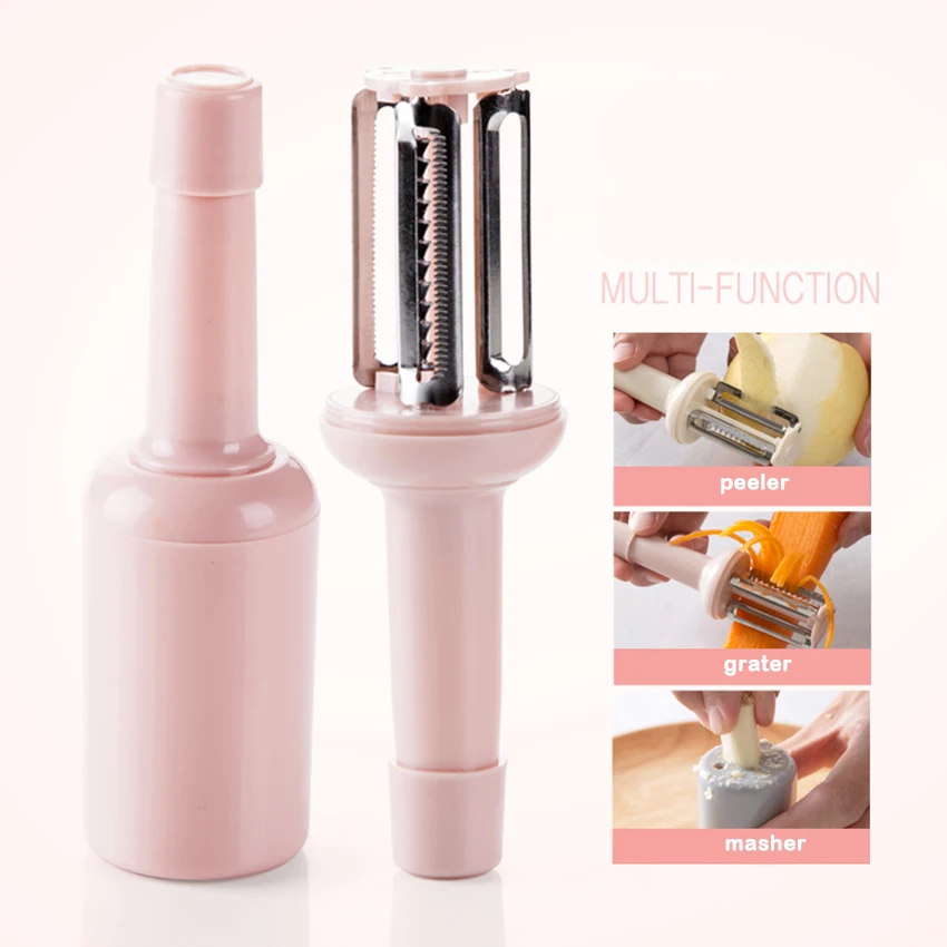 Fruit Vegetable Grater Multi-function Cutter Carrot Cucumber Peeler With Lid Safety Slicer 3 Different Blade Kitchen Accessories | Дом и сад