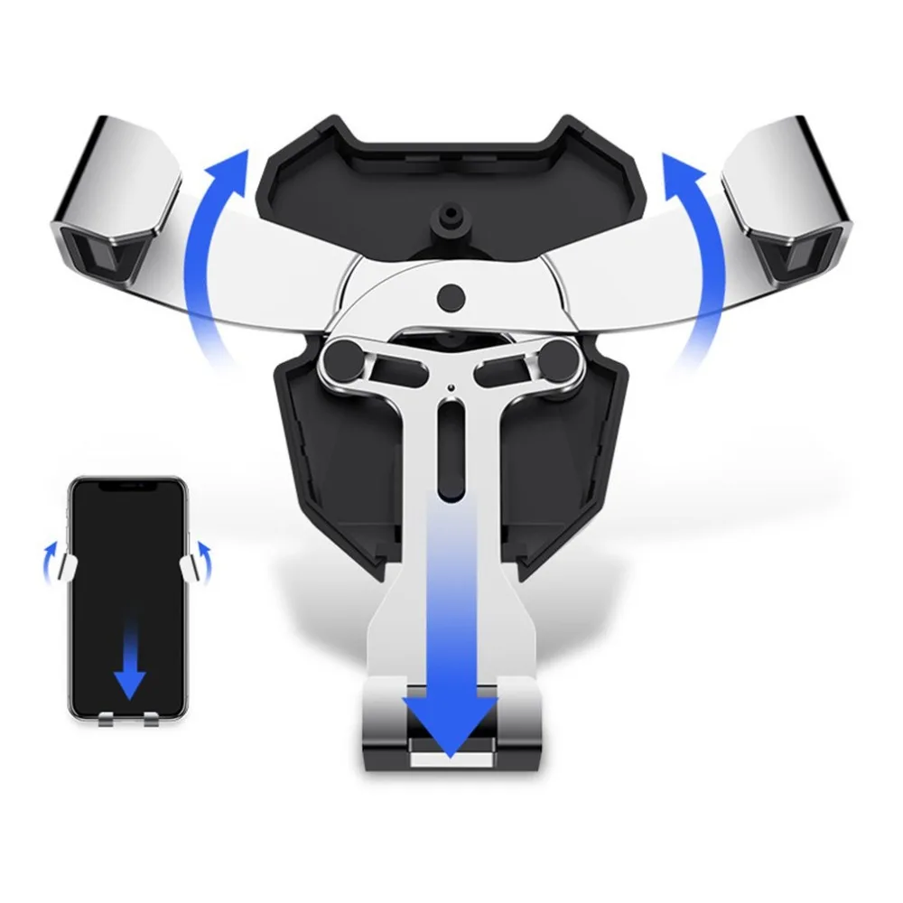 Гравитационный металлический Автомобильный держатель для телефона вентиляционное отверстие крепление авто Зажимная связь Регулируемый держатель мобильного телефона для автомобиля Подставка Кронштейн