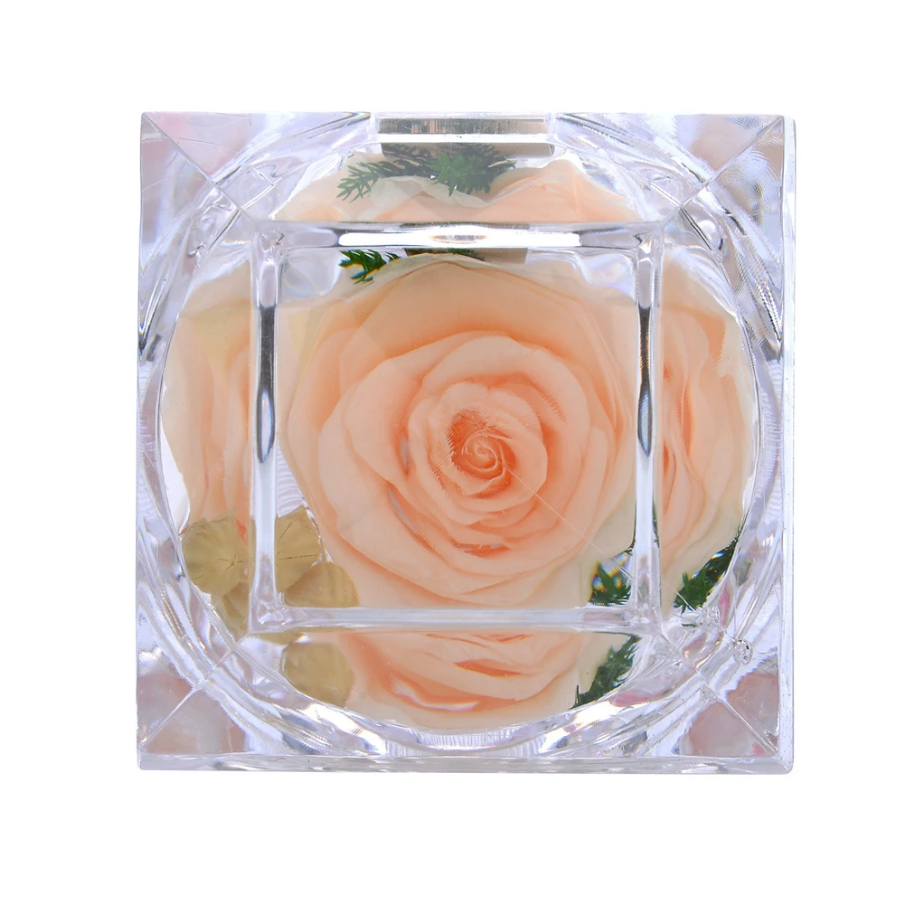 Сохраненное свежее обручальное кольцо с цветком Подарочная коробка для хранения на свадьбу дисплей Кристалл День Святого Валентина фестиваль День рождения романтик