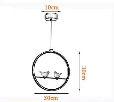 Белый/черный подвесной светильник для помещений, балкона, лофт, подвесное Освещение для дома, современный кухонный салон, художественный светодиодный подвесной светильник с птицами