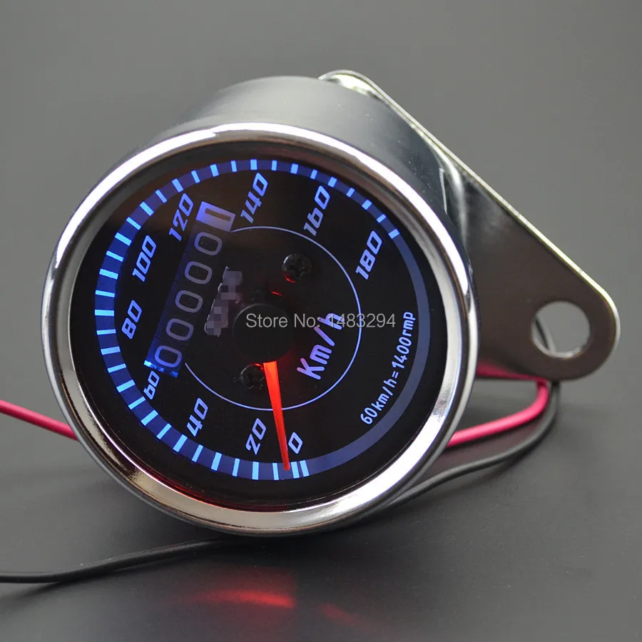 Cool LED Light Universal Odometer Speedometer Meter for Motorcycle KM/H