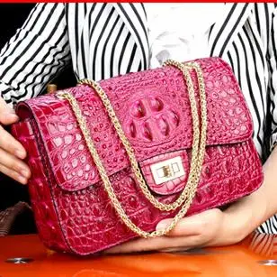 

Free shipping DHL top quality True Crocodile Skin Classic Deluxe Girl Bag