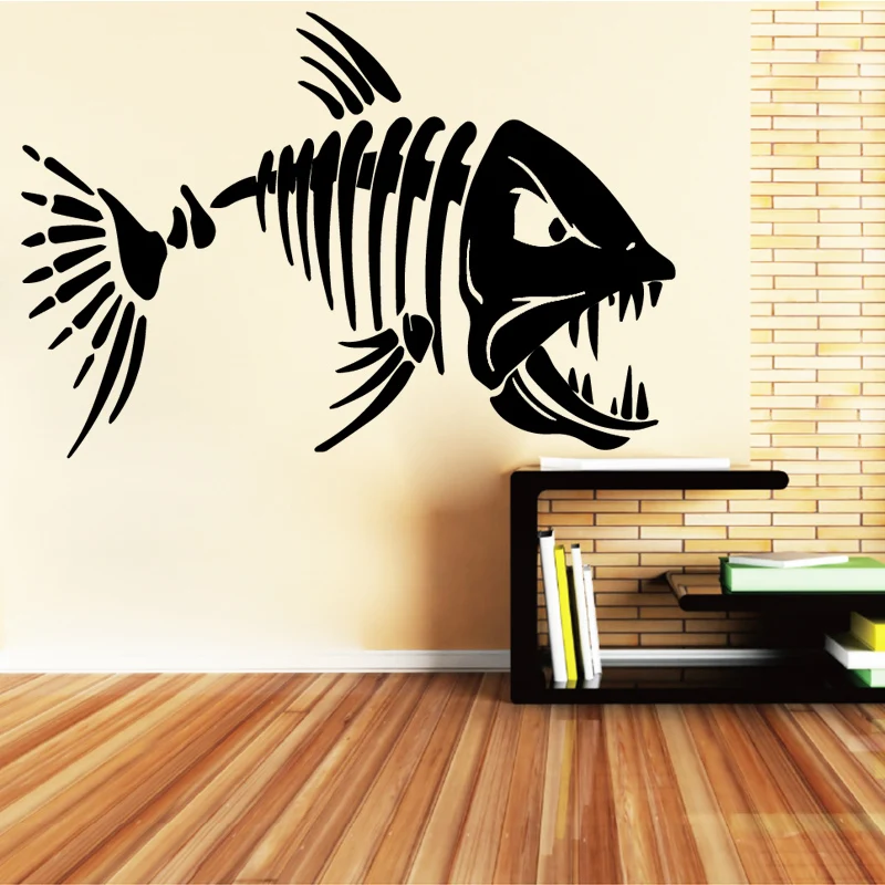 

AiyoAiyo Big Teeth Shark Fish Wall Design Stickers For Living Room Art Wall Sticker Removable Home Decoration Accessories