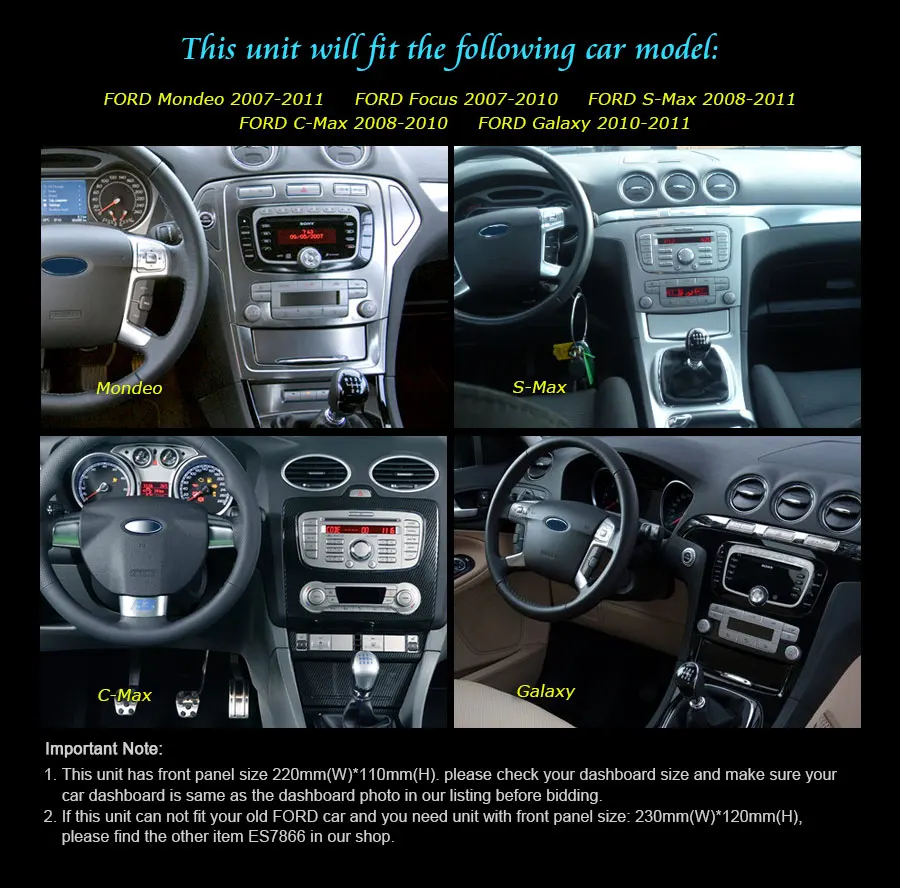 Discount Erisin ES7809F 7" Android 8.0 Octa core 4G RAM Car DVD GPS Radio DVR DAB+ DVD For Ford Mondeo Focus S/C-Max Galaxy 10