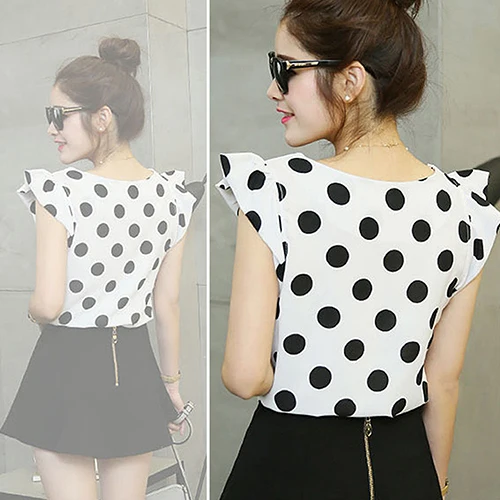 polka dot summer blouse