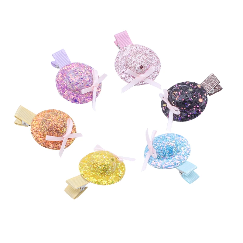

2pcs Handmade Mini Sequins Litlle Girls Hair Bows Clips Shiny Glitter Cute Hairpins Daily School Barrettes Headwear Accessoires