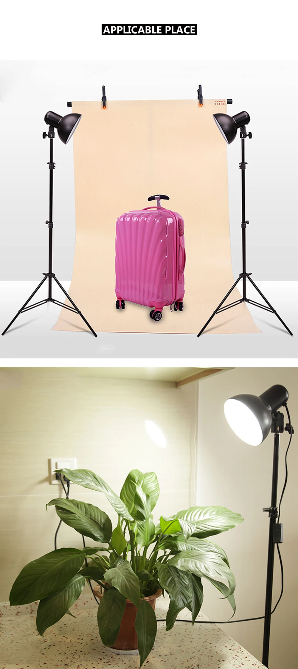 Lâmpada de Assoalho Ascelina Moderno Prático Seguro Fotográfico Metal Luz Fotografia Iluminação Ajustável Equipamento Led 7 Luminárias de pé