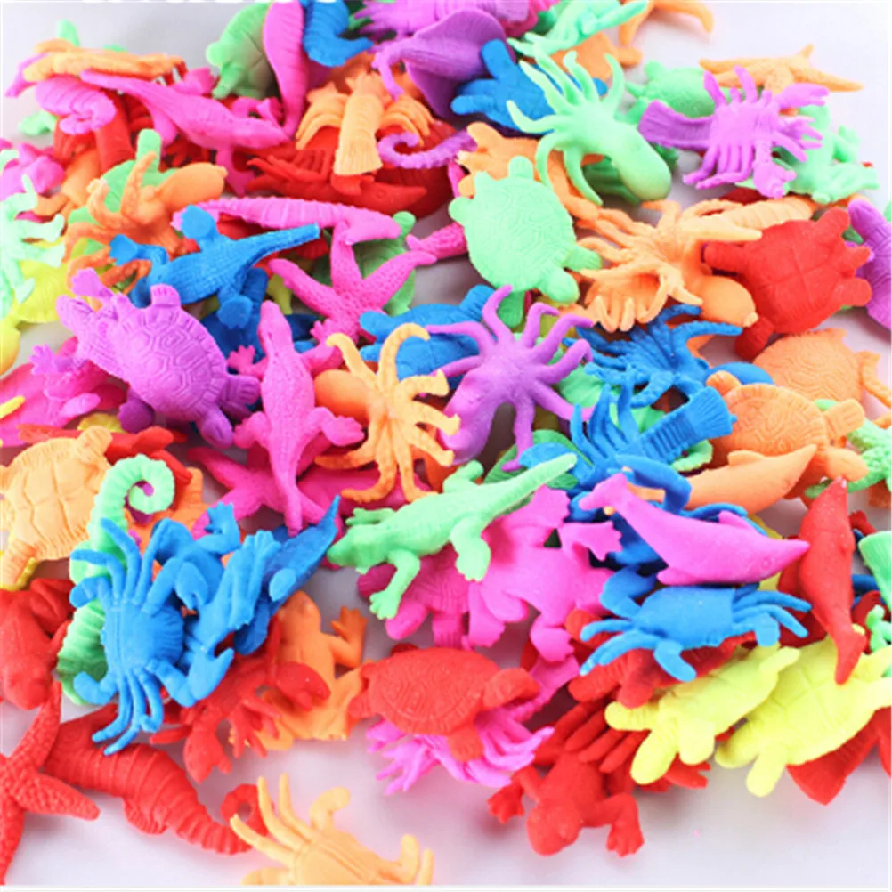 

10pcs/lot Boys Girls Ocean Animal Magic Growing Toy Educational In Water Sea Creature Animals Bulk Swell Gift Kids Baby Toys