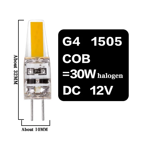 G4 G9 E14 Светодиодная лампа с затемнением освещения AC DC 12 В 220 В 3W 6 Вт 9 Вт COB SMD заменить галогенные лампы прожектор Bombillas люстра - Испускаемый цвет: G4 1505 COB 3W DC12V