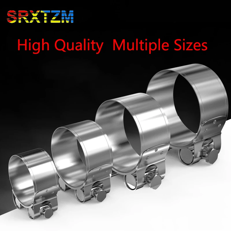 

SRXTZM Universal Exhaust Clamp Exhaust Clamp Clip For Slip-on Type Motorcycle Muffler Silencer Stainless Steel Multiple Sizes